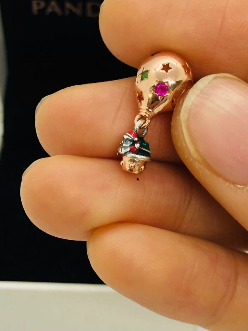 ✨🔥Pandora Two-tone Santa Claus in Hot Air Balloon Charm rose gold